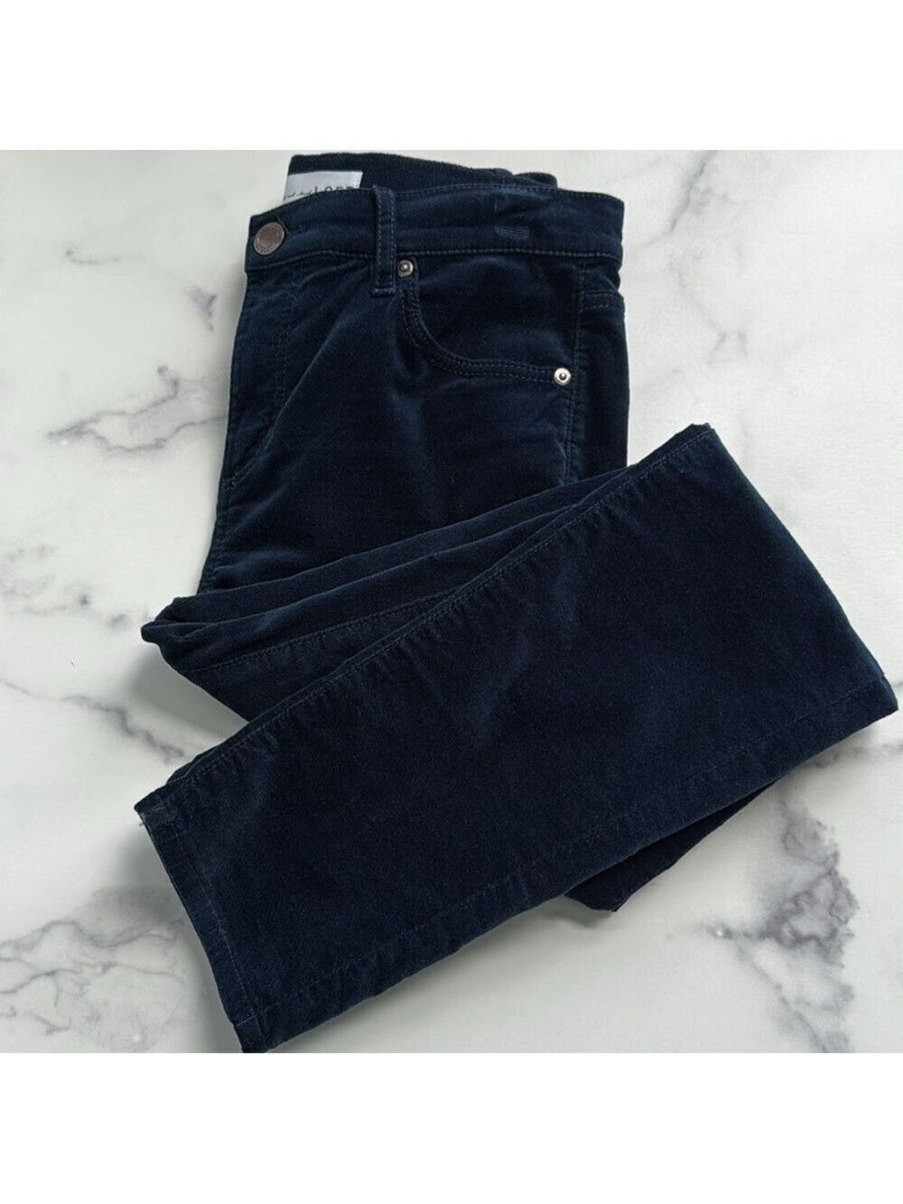 LOFT Velvet Navy Blue Stretch Skinny Midrise Jeans Size 27